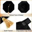 Unisex Deluxe Doctoral Graduation Gown with 8 Sides Doctorate Tam | Gold Piping Doctoral Regalia for Graduation Ceremony Emerald Green-54 (Green)