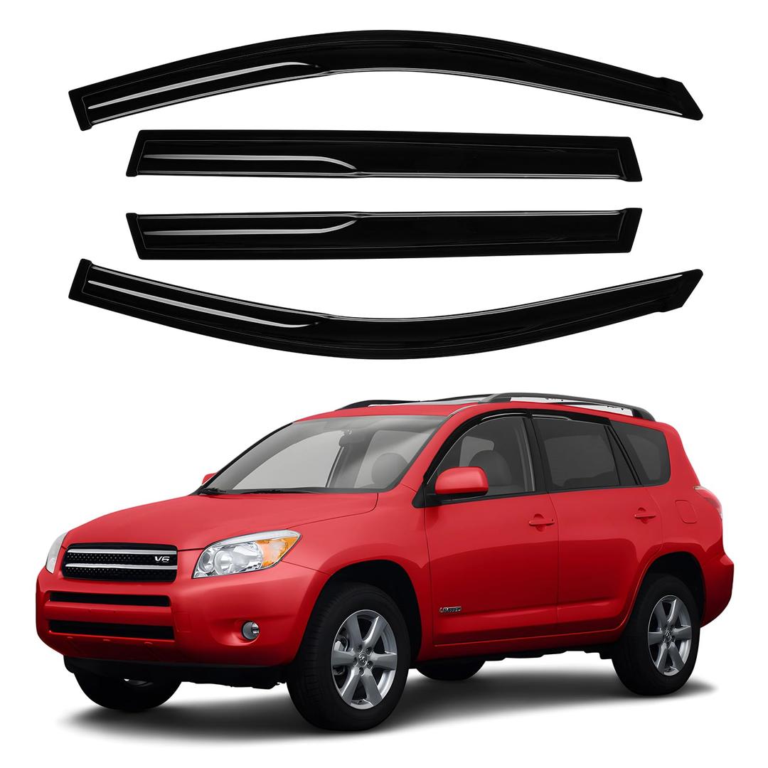 Canvcle K4 Rain Guards - Window Visors for KIA K4 2025 2026, Outside-Mount Tape-On Side Window Wind Deflectors for Kia K4 Accessories, Vent Visors Shades Rainproof Black 6PCS