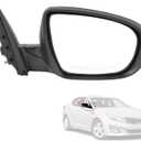 Door Mirror Right Passenger Side Replacement For Kia Optima 2014 2015, Replace 876204C501, Black 6PINS