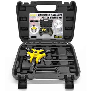 KJE Harmonic Balancer Puller Kit – Adjustable 3-Jaw Puller Set for Removing Harmonic Dampers & Balancers -Includes 3/8” Square Drive Forcing Screw & 4 Rods