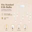 Finktonglan 8-Light Spider Pendant Chandelier, Adjustable 48.4" Cords, E26 Sockets, White Modern Farmhouse Multi-Light Ceiling Fixture for Kitchen Island, Dining Room & Entryway