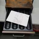 Evermagin Coffee Pod Holder, Vertuo Pod Holder Compatible with Nespresso, 28 Large or 56 Small Nespresso Capsule Organizer Drawer Station with Cup Rack, Rustic Brown