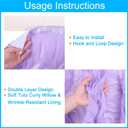 MECCANIXITY 6ft Light Purple Tutu Table Skirt, Rectangular, Polyester, Chiffon, Disposable, Formal Events, Gender Reveal, Feminine, Wrinkle Resistant, 30x73 Inches