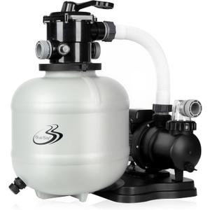 2025 UpgradeBlueBay 15" Sand Filter Pump with Timer 1/2HP / 2250GPH for Above Ground Pools up to 10000 Gallon, 7-Way Valve, Easy Installation, Gray