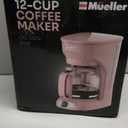 MÜELLERHOME 12-Cup Pink Coffee Maker - Borosilicate Carafe, Auto-Off, Pink Accessories, Reusable Filter, Anti-Drip, Kitchen Appliances, Keep-Warm Function, Kitchen Décor