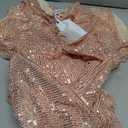 GRACE KARIN Cocktail Dresses for Evening Party One Shoulder Ruched Sequin Dresses Rose Gold XL