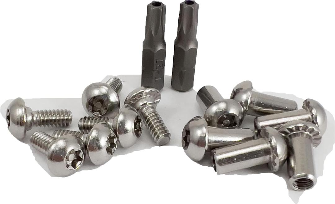 Harris Hardware 90209 T27 Torx Security Stainless Steel 10/24 Threaded Shoulder Bolts and Barrel Nuts for a 1/2 in. Panel and 2 Torx Bits