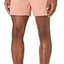 Amazon Essentials Men's Slim-Fit 5" Flat-Front Comfort Stretch Chino Shorts, Light Tan, 32
