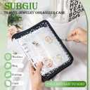 Earring Organizer Case Travel Jewelry Storage Book Clear with Small Zippered Pouch (Black, With 80 Pcs small Jewelry Pouches)