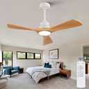 42 Inch Ceiling Fans with Lights and Remote, Dimmable LED Light, Quiet DC Motor, Modern Ceiling Fan with Light for Outdoor Indoor Bedroom Living Room Patios Farmhouse(Not Solid Wood)