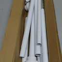 2 Pack Adjustable Tension Curtain Rods 32 to 64 Inches, Stainless Steel Shower Curtain Rods Spring Tension, No Drilling 7/8" Tension Rods for Window, Bathroom, Doorway, Room Divider, White