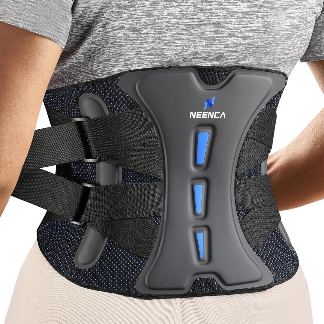 NEENCA Lower Back Brace for Lower Back Pain Relief, Medical Grade Lumbar Support Belt for Women Men, Herniated Disc,Lumbar Strain,Sciatica, Scoliosis (Black, XX-Large) (Blueblack)