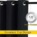 NICETOWN Black Out Curtains 54 inch Long for Bathroom - Easy Care Solid Thermal Insulated Grommet Blackout Window Treatment for Bedroom (2 Panels, W52 x L54)
