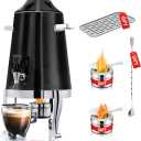 Coffee Urn With Fuel Holder, 3.5 Gallon/13L Stainless Steel Beverage Dispensers for Coffee Tea Hot Water, Hot Drink Dispenser with Stand, Chafer Urn with Spigot for Parties Catering (Painted Black)