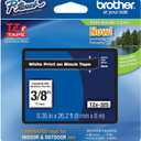 Brother Genuine P-touch TZE-325 Tape, 3/8" (0.35") Wide Standard Laminated Tape, White on Black, Laminated for Indoor or Outdoor Use, Water-Resistant, 0.35" x 26.2' (9mm x 8M), Single-Pack, TZE325