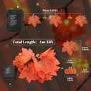 2 x Halloween Lights with Timer for Thanksgiving Decorations: Battery Pumpkin Maple Leaf String Fairy Lights with Romote - 13ft 40 Led Orange Lights for Halloween Autumn Fall Harvest Outdoor Garland Decor