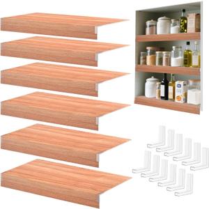 Wire Shelf Cover, 33x16 Inch Wire Rack Covers, Set of 6 Foamed PVC Faux Wood Shelf Liners for Pantry, Durable Shelves Covers for Cabinet Bathroom Removable Closet Kitchen Shelving Office