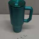 Thicc Buddy - 40 oz Stainless Steel Vacuum Insulated Tumbler with Lid and Straw for Water - Travel Mug Cupholder Friendly - Gifts for Women Men Him Her (Teal Glitz)