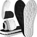 4D Cloud Steppers Insoles for Men and Women - Shock Absorption Inserts, Soft Anti-Fatigue, Relieve Foot Pain, Memory Foam Insoles for Shoes, Boots & Sneakers (Black, Men: US 7-10/ Women: US 8.5-12)