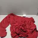 PRETTYGARDEN Womens Off Shoulder Long Sleeve Shirts 2026 Fall Ruched Fitted Asymmetrical Going Out Tops Trendy Y2K Clothes (Medium, Red)