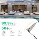 JEAREY 9ft Half Umbrella Outdoor Patio Umbrella Market Umbrellas with Crank, 1/2 Round Wall Umbrella 5 Sturdy Ribs UV Protection for Pool Garden Balcony Deck, Foggy Gray