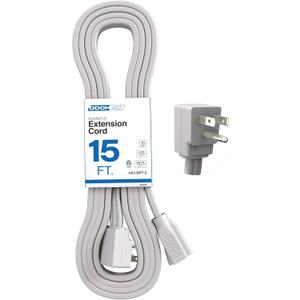 Appliance Extension Cord - 15ft Heavy Duty Gray Extension Wire for Air Conditioner, Refrigerator, & All Major Appliances - 14 Gauge High Voltage 3 Prong Flat-End Appliance Cord, for Indoor use