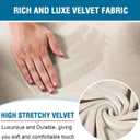 H.VERSAILTEX Velvet Stretch Recliner Couch Covers 4-Pieces Style Recliner Chair Covers for Reclining Chair Slipcovers Feature Non Slip Form Fitted Thick Soft Washable, Cream