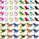 Wenqik 50 Pcs Mini Resin Bird Figurines Miniature Small Birds Figurines Realistic Animal for Fairy Terrarium Craft Garden Accessories Home Ornament Micro Landscape Birthday Cake Topper Decor