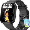 Smart Watch for Kids No APP/Phone Needed, HD Touch Screen Fitness Tracker with Heart Rate, Sleep Monitor, IP68 Waterproof Smartwatches with Pedometer, Alarm Clock, Gifts for Kids Ages 4-12 (Black)