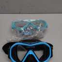 Supertrip Adult Swim Goggles Swimming Goggles with Nose Cover Elastic Fabric Strap Tempered Glass Snorkeling Gear for Adults (02-BlackBlue+LakeBlue)