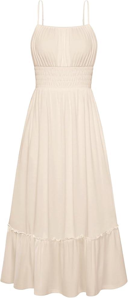 GRACE KARIN Women's Summer Maxi Dresses 2026 Beach Vacation Dress Size 2XL, White