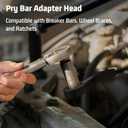 4 x Pry Bar Wrench Adaptor Head for 1/2" Drives Crowbar Adapter Head Tool, Half Shaft Removal Car Repairing Tools (Black)