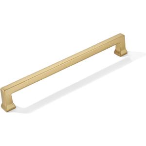 khtumeware 2 Pack 10inch(256mm) Hole Center Brushed Brass Cabinet Pulls Heavy-Duty Satin Brass Cabinet Hardware Pulls for Kitchens, bathrooms and Dresser Handle
