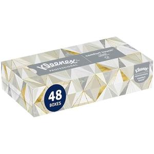 Kleenex Professional Facial Tissue, Bulk (21606), 2-Ply, White, Flat Boxed Format, Designed for Business (125 Tissues/Box, 48 Boxes, 6,000 Sheets/Case)