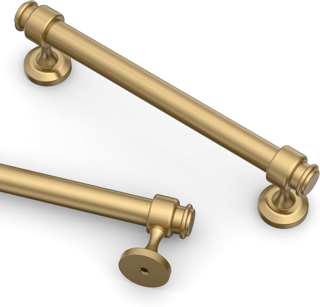 Asidrama 10 Pack 5 Inch(128mm) Champagne Bronze Kitchen Cabinet Handles, Cabinet Pulls Kitchen Cabinet Hardware for Cupboard Drawer Pulls (5" Hole Center)