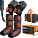 Leg Massager with Heat and Compression - Foot Calf Thigh Massage for Circulation and Pain Relief, Professional Compression Boots with 6 Modes, 9 Intensity, 4 Heat, Gifts for Mom Dad