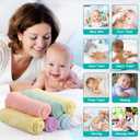 HOMEXCEL Baby Washcloths 24 Pack-Microfiber Coral Fleece Baby Bath Face Towel 7 x 9 Inch Extra Absorbent and Soft Burp Cloth and Wash Cloths for Newborn-Infants and Toddlers-Gentle On Sensitive Skin