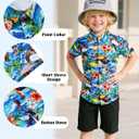 RAISEVERN 3-10T Boys Button Down Hawaiian Shirts Short Sleeve Cool Dress Shirt Tops (A1-bigfoot 01)