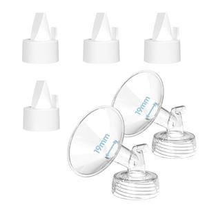 Flange Inserts for Spectra, Spectra Replacement Pump Parts for S1/S2/9 Plus, Not Original Accessories, Breast Pump Parts Include 2-Pack 19MM Flanges and 4-Pack Duckbill Valves