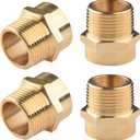 4 Pack G 3/4 (BSP) Female Thread to US 3/4 NPT Male Thread Brass Pipe Fitting Adapter,G to NPT Adapter 3/4 Inch Converter Connector