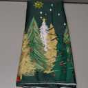 Horaldaily Christmas Tablecloth 60104 Inch Rectangular, Christmas Trees Green Washable Table Cover for Party Picnic Dinner Decor