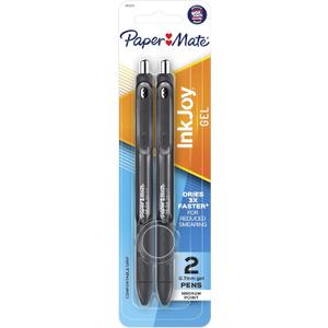 Paper Mate Inkjoy Gel Pens, Medium Point, 2-Pack, Black (1951634)