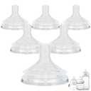 Silicone Bottle Nipples for Philips Avent Natural Baby Bottles,Size 3 Nipple,1m+,Slow Flow, 6 Count