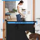Retractable Baby Gate for Doorways and Stairs, Mesh Safety Gate for Pet, Indoor & Outdoor Use, One-Hand Operation, Easy Installation, 33.6" Tall, Expands to 55" WideBlack,33.6"x55"