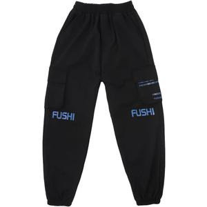 Boys Cargo Jogger Pants - Elastic Waist Casual Sweatpants, Teenage Relaxed Fit Workwear Pants with Pockets (6-7 Years, Black)