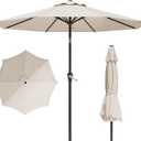10FT Patio Umbrella, Outdoor Umbrella with Push Button Tilt and Crank, 8 Sturdy Ribs, UV Protection & Waterproof Market Umbrella for Pool, Backyard, Beach,Deck (Cream White)