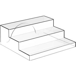 Yieach 3 Tiered Acrylic Display Stands for Cupcake Stand,Perfume Shelf Organizer,Figure and Funko Pop Display,No Installation,Clear Table Risers Display Stands for Collectibles,Makeup and Dessert,1PCS
