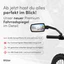 WITTKOP Bike mirror | Large HD field of vision | 360 rotatable & foldable | Mounting above & below | Break-proof & durable | ebike accessories, bike mirror handlebar mount, bicycle mirrors