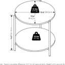 Furinno Besi 2-Tier Modern Round Side End Table with Sturdy Metal Legs, 15.55 (W) x 10.58 (H) x 5.46 (D) inches, Americano, Standard Metal Leg