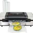 Nesco Deluxe Food VS12 Vacuum Sealer, 130 Watts, Kit Bags & Viewing Lid, Compact, Silver